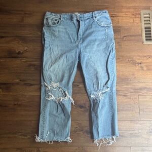 Abercrombie & Fitch Light Blue Denim The 90s Straight Ultra High Rise